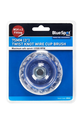 Blue Spot Tools - 75mm (3") M14 x 2 Twist Knot Wire Cup Brush