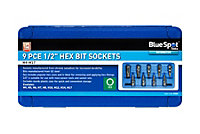 Blue Spot Tools - 9 PCE 1/2" Hex Bit Sockets (H4 - H17)