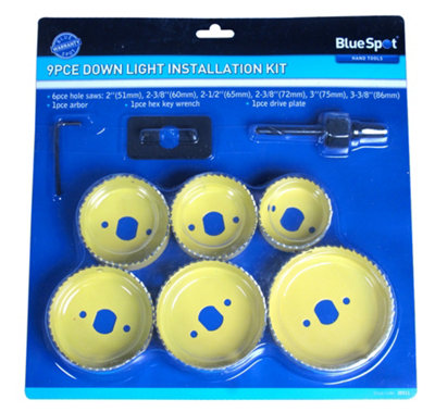 Blue Spot Tools - 9 Pce Downlight Installation Kit (51 - 75mm)