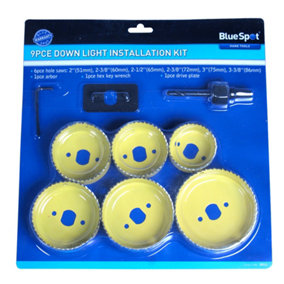 Blue Spot Tools - 9 Pce Downlight Installation Kit (51 - 75mm)
