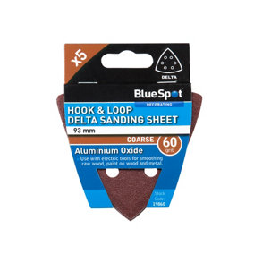 Blue Spot Tools - 93mm 5 Pack 60 Grit Delta Sanding Sheets