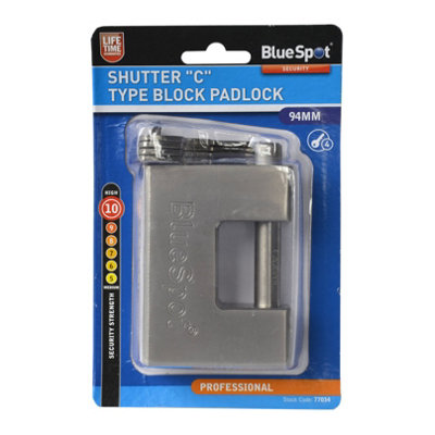 Blue Spot Tools - 94mm Shutter "C" Type Block Padlock