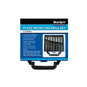 Blue Spot Tools - 99PCE Metric HSS Drill Set (1.5-10mm)