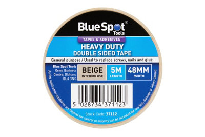Blue Spot Tools - Beige 48mm x 5M Heavy Duty Beige Double Sided Tape