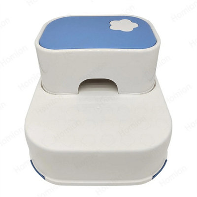 Blue Step Up Stool Non Slip Dual Height Toddlers Toilet Potty Training
