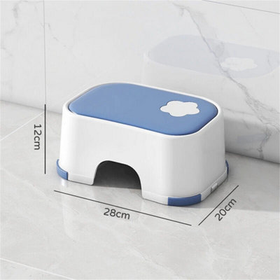 Blue Step Up Stool Non Slip Dual Height Toddlers Toilet Potty Training