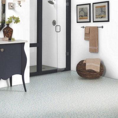 Blue Stone Effect Anti-Slip Vinyl Sheet For LivingRoom DiningRoom Hallways Conservatory And Kitchen Use-9m X 4m (36m²)