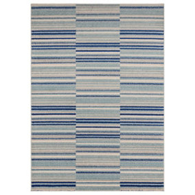 Blue Stripe Optical/ (3D) ,Funky Modern Easy to clean Rug for Dining Room-120cm X 170cm