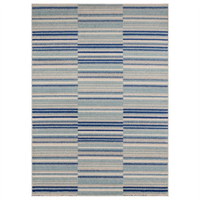 Blue Stripe Optical/ (3D) ,Funky Modern Easy to clean Rug for Dining Room-80cm X 150cm