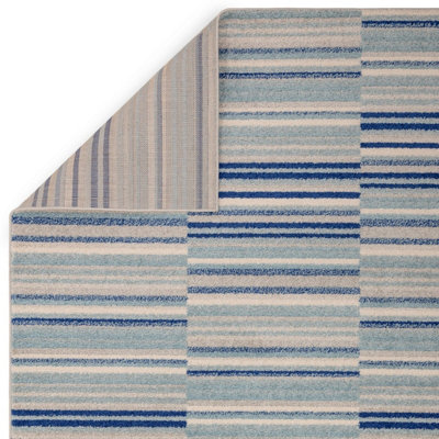 Blue Stripe Optical/ (3D) ,Funky Modern Easy to clean Rug for Dining Room-80cm X 150cm