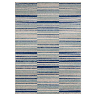 Blue Stripe Rug  for Livingroom, Dining room Bedroom Polypropylene -80cm X 150cm (2ft. 7in. X 4ft. 11in.)