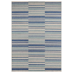 Blue Stripe Rug  for Livingroom, Dining room Bedroom Polypropylene -80cm X 150cm (2ft. 7in. X 4ft. 11in.)
