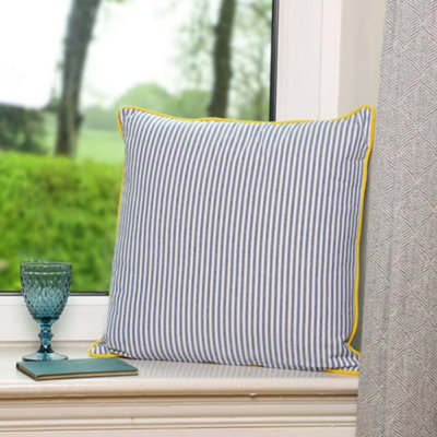 Blue Striped Large Garden Cushion with Removable Inner - 3