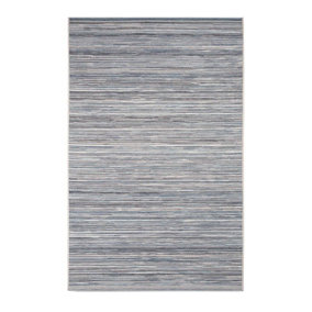 Blue Striped Outdoor Rug, Striped Stain-Resistant Rug For Patio,Garden, Deck, Pool 5mm Modern Outdoor Rug-60cm X 110cm