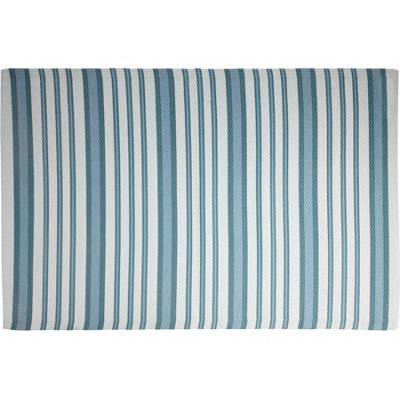 Blue Stripes Nautical Outdoor Rug Camping Floor Mat Picnic Blanket 120 x 180cm DIY at B&Q