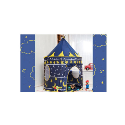 Blue Super Fun Childrens Castle Indoor Outdoor Tent