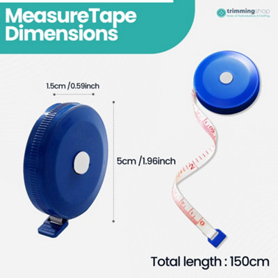 Blue Tape Measure, 60 Inch / 150CM Dual Sided Measuring Tape