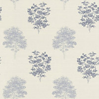Blue Textured Tree Wallpaper Rasch Paste The Wall Vinyl White Traditional