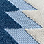 Blue Textured Tribal Geometric Weather-Resistant Outdoor Patio Area Rug 160x230cm