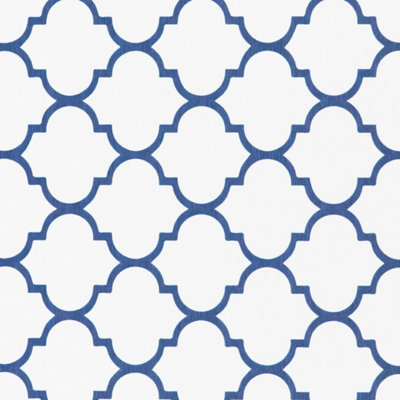 Blue Trellis White Stone Non Slip Bath Mat - 3