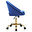 Blue Velvet Adjustable Height Swivel Ergonomic Home Office Chair
