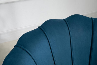 Blue Velvet Armchair Birlea Ariel Easy Accent Fabric Gold Vintage Design