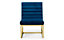 Blue Velvet Chair with Brushed Gold Frame