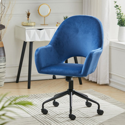 Office chair deals blue velvet