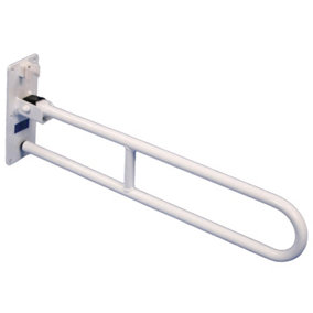 Blue Wall Mounted Hinged Arm Support with Leg - 750mm Length - Fold Away Design