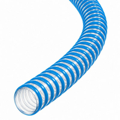 Blue Water Butt Hose 28mm x 50m Clear Wall Corrugated PVC Flexible ...