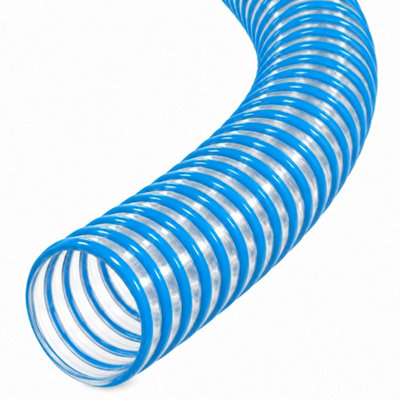 Blue Water Butt Hose 45mm x 3m Clear Wall Corrugated PVC Flexible ...