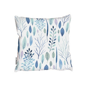 Blue watercolour floral elements (Outdoor Cushion) / 60cm x 60cm