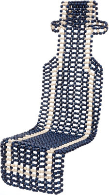 Blue Wooden beaded seat cover - Wood Beaded Car Seat Beads - Massage Comfortable Wooden Seat Cushion - 145cm Long and 40cm Wide