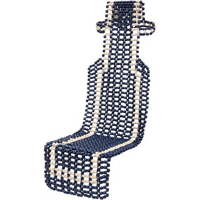 Blue Wooden beaded seat cover - Wood Beaded Car Seat Beads - Massage Comfortable Wooden Seat Cushion - 145cm Long and 40cm Wide