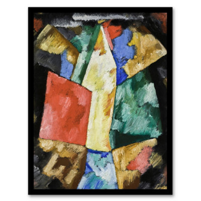 Blue Yellow and Green Abstraction Hartley Framed Wall Art Print A3