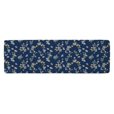 Blue & Yellow Bunches Runner Special Soft Home Rug