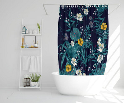 Blue & Yellow Flowers (Shower Curtain) / Default Title