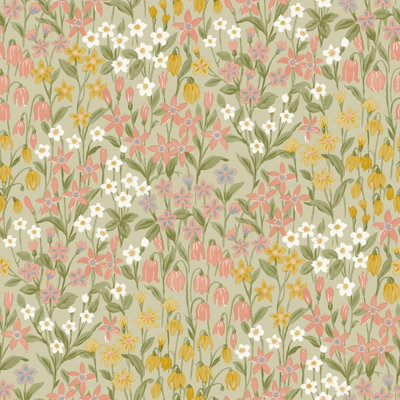 Bluebell Wood Wallpaper Sage Green World of Wallpaper WOW116