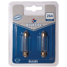 Bluecol 264 11 x 44 Festoon Bulb Twin 12V 10W S8.5D Car Automotive Replacement