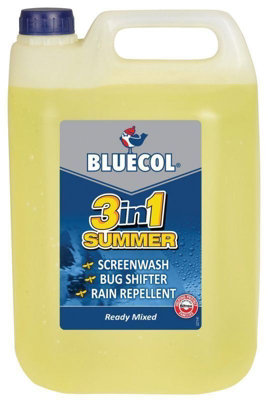 Bluecol 3-In-1  Summer Screenwash Ready Mixed Bug Wash Clean Rain Repellent