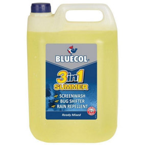Bluecol 3In1 Summer Screenwash Ready Mixed Bug Wash Clean Rain Repellent x 2