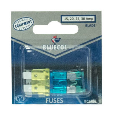 Bluecol BCF406 Blade Fuses 15 20 25 30 Amp Electrical Car Van Auto Terminal