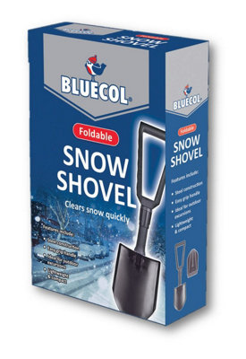 Bluecol Steel Foldable Snow Shovel Winter Scooper Mucking Out Clearing Spade