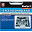 Bluespot 15pc Mini Air Die Grinder Tool Polishing Stone Set Kit 1/4" & 1/8"