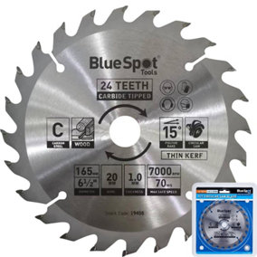 BlueSpot 165mm Tct Circular Mitre Saw Blade Blades 20mm Bore 20 Teeth