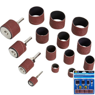 Bluespot 20pc Sanding Bands Drum Sleeve Grit Mandrel Dremel Rotary Tool Kit