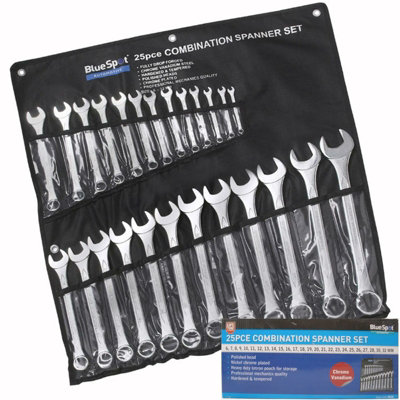 BlueSpot 25pc Metric Combination Spanner Wrench Set 6mm - 32mm With Case