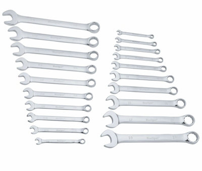BlueSpot 32pc Combination Spanner Set Imperial Metric Stubby Wrench Spanners - 3