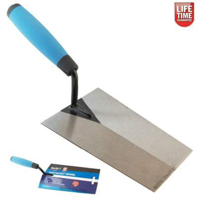 BlueSpot Bucket Trowel Hardened Tempered Steel Blade Bricklaying Cement Brick