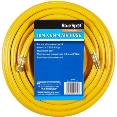BlueSpot Rubber Air Hose Line 10m For Air Compressor 1/4